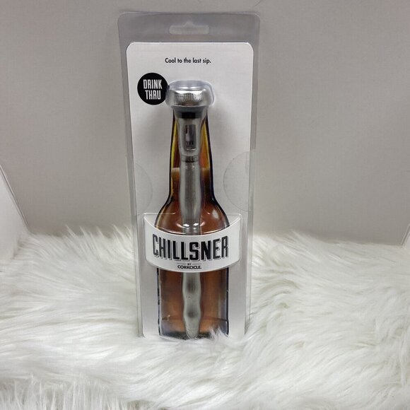 Chillsner by Corkcicle Drink Thru Through Reusable Beer Bottle Chiller Party NEW - Picture 1 of 7